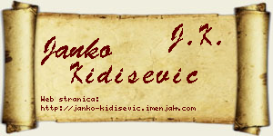 Janko Kidišević vizit kartica